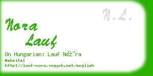 nora lauf business card